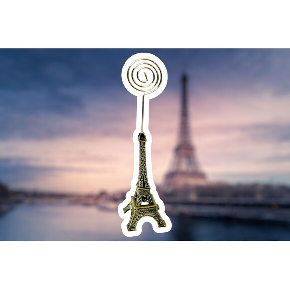 Elegant Paris Eiffel Tower Bronze Memo & Photo Metal Clip Holder - Picture 1 of 5